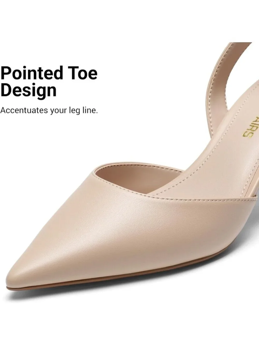 DREAM PAIRS Women's Nude Slingback Lace Up Kitten Low Heel Ankle Strap Shoes